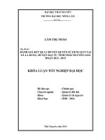 Đánh kết quả chuyển quyền sử dụng đất tại xã La Bằng - huyện Đại Từ - tỉnh Thái Nguyên giai đoạn 2011 – 2013.