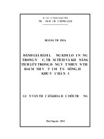 Đánh giá hàm lượng kim loại nặng trong nước, trầm tích và khả năng tích lũy trong động vật nhuyễn thể hai mảnh vỏ tại một số sông, hồ ở khu vực Hà Nội
