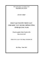 Đào tạo nguồn nhân lực cho khu vực hành chính công, tỉnh quảng nam