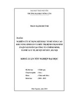 Nghiên cứu sử dụng kích dục tố để nâng cao khả năng sinh sản và điều trị bệnh chậm sinh ở lợn nái nuôi tại Công ty CP Bình Minh, xã Phù Lưu Tế, huyện Mỹ Đức, Hà Nội.