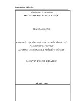 Nghiên cứu đặc tính hoá sinh của một số hợp chất tự nhiên từ cây cốt khí (Tephrosia Candida.l. ) mọc phổ biến ở Việt Nam