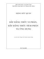 Bất đẳng thức vi phân, bất đẳng thức tích phân và ứng dụng (LV00267)