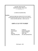 Đánh giá hiệu quả kinh tế sản xuất chuối bằng phương pháp nuôi cấy mô tại xã Bản Lầu-huyện Mường Khương-tỉnh Lào Cai.