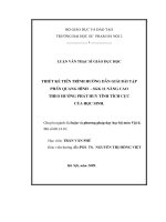 Thiết kế tiến trình hướng dẫn giải bài tập phần Quang hình - SGK 11 nâng cao theo hướng phát huy tính tích cực của học sinh