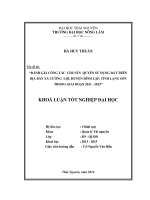 Đánh giá công tác chuyển quyền sử dụng đất trên địa bàn xã Cường Lợi - huyện Đình Lập - tỉnh Lạng Sơn trong giai đoạn 2011 - 2013.