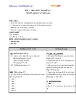 Giáo án vật lý 7 bài 1 nhận biết ánh sáng, nguồn sáng và vật sáng