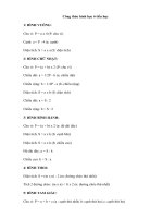 Công thức hình học ở tiểu học