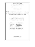 Quy hoạch sử dụng đất đai xã Bảo Hà – huyện Bảo Yên – tỉnh Lào Cai giai đoạn 2014 - 2020.