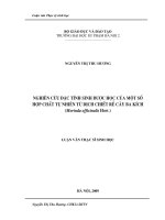 Nghiên cứu đặc tính sinh dược học của một số hợp chất tự nhiên từ dịch chiết rễ cây ba kích (Morinda officinalisHow)