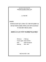 Đánh giá kết quả công tác chuyển quyền sử dụng đất tại huyện Tràng Định - tỉnh Lạng Sơn giai đoạn từ 2012 đến tháng 6 2014.
