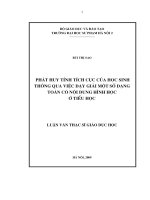 Phát huy tính tích cực của học sinh thông qua việc dạy giảng một số dạng toán của nội dung hình học ở tiểu học