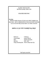 Đánh giá hiện trạng sử dụng đất nông nghiệp giai đoạn 2011 – 2013 và định hướng sử dụng đất đến năm 2020 tại xã Nguyễn Huệ - huyện Hòa An - tỉnh Cao Bằng.