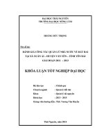Đánh giá công tác quản lý nhà nước về đất đai tại xã Xuân Ái – huyện Văn Yên – tỉnh Yên Bái giai đoạn 2011 – 2013.