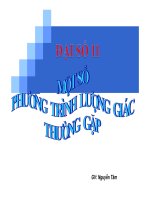 Bài giảng một số phương trình lượng giác thường gặp đại số 11
