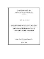 Phát huy tính tích cực của học sinh thông qua việc dạy giải một số dạng toán ở tiểu học