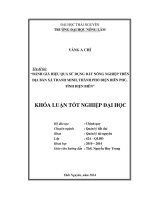 Đánh giá hiệu quả sử dụng đất nông nghiệp trên địa bàn xã Thanh Minh - thành phố Điện Biên Phủ - tỉnh Điện Biên.