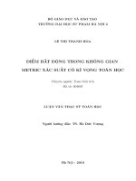 Điểm bất động trong không gian Metric xác suất có kỳ vọng toán học (LV00330)