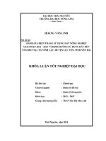Đánh giá hiện trạng sử dụng đất nông nghiệp giai đoạn 2011 – 2013 và định hướng sử dụng đất đến năm 2015 tại xã Vĩnh Lạc - huyện Lục Yên - tỉnh Yên Bái.