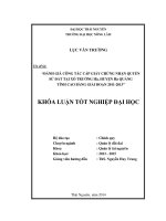Đánh giá công tác cấp giấy chứng nhận quyền sử đất tại xã Trường Hà - Huyện Hà Quảng - tỉnh Cao Bằng giai đoạn 2011-2013.
