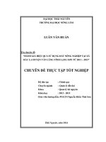 Đánh giá hiệu quả sử dụng đất nông nghiệp tại xã Bắc La - huyện Văn Lãng - tỉnh Lạng Sơn giai đoạn 2011-2013.