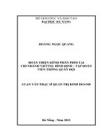Luận văn thạc sĩ hoàn thiện kênh phân phối tại chi nhánh viettel bình định   tập đoàn viễn thông quân đội