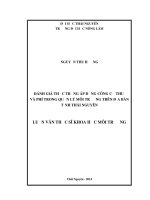 Đánh giá thực trạng áp dụng công cụ thuế và phí trong quản lý môi trường trên địa bàn tỉnh Thái Nguyên