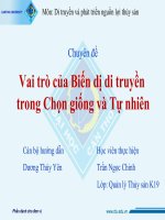 Vai trò của biến dị di truyền, trần ngọc chinh
