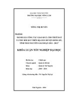 Đánh giá công tác giao đất, cho thuê đất và thu hồi đất trên địa bàn huyện Đồng Hỷ tỉnh Thái Nguyên giai đoạn 2011 - 2013.