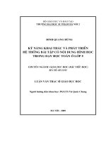 Kỹ năng khai thác và phát triển hệ thống bài tập có nội dung hình học trong dạy học toán ở lớp 5 (LV00239)