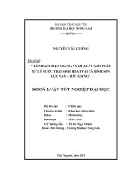 Đánh giá hiện trạng và đề xuất giải pháp xử lý nước thải sinh hoạt tại xã Bình Sơn – Lục Nam – Bắc Giang