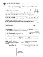 Phiếu đăng ký dự thi liên thông tuyển sinh Cao đẳng lên Đại học (Trường ĐH Nguyễn Tất Thành)