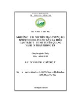 Nghiên cứu bệnh tiên mao trùng do Trypanosama Evansi gây ra trên đàn trâu tại tỉnh Tuyên Quang và biện pháp phòng trị