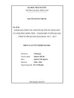 Đánh giá công tác chuyển quyền sử dụng đất của phường Nông Tiến thành phố Tuyên Quang - tỉnh Tuyên Quang giai đoạn 2012 - 2013.
