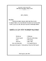 Đánh giá hiện trạng môi trường nước và nhận thức của người dân về bảo vệ tài nguyên nước tại xã Nà Hỳ, huyện Nậm Pồ, tỉnh Điện Biên.