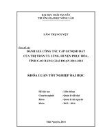 Đánh giá công tác cấp GCNQSD đất của thị trấn Tà Lùng, huyện Phục Hòa, tỉnh Cao Bằng giai đoạn 2011-2013.