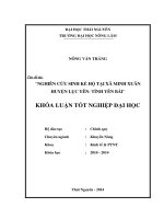 Nghiên Cứu Sinh Kế Hộ Tại Xã Minh Xuân- Huyện Lục Yên- Tỉnh Yên Bái.