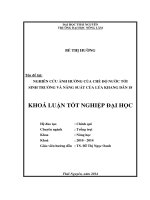 Nghiên cứu ảnh hưởng của chế độ tưới nước tới sinh trưởng và năng suất của lúa Khang Dân 18.