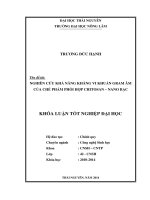 Nghiên cứu khả năng kháng vi khuẩn Gram âm của chế phẩm phối hợp Chitosan – nano bạc