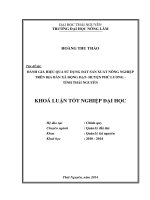Đánh giá hiệu quả sử dụng đất sản xuất nông nghiệp trên địa bàn xã Động Đạt - huyện Phú Lương - tỉnh Thái Nguyên.