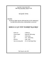 Đánh giá hiện trạng môi trường nước sinh hoạt tại phường Sông Bằng - thành phố Cao Bằng.