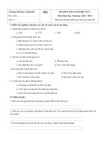 Đề thi học kì 2 môn Khoa học lớp 4 năm 2014 trường Tiểu học Sông Đốc 2, Cà Mau