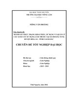 Đánh giá thực trạng khai thác, sử dụng và quản lý các loài cây sử dụng làm thuốc tại xã Hoàng Tung - huyện Hòa An - tỉnh Cao Bằng.