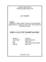 Nghiên cứu thực trạng và đề xuất một số giải pháp phát triển kinh tế - xã hội tại xã Đắc Sơn - huyện Phổ Yên - tỉnh Thái Nguyên.