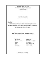 Thực trạng và giải pháp chuyển dịch cơ cấu kinh tế nông nghiệp trên địa bàn xã Cao Thượng, huyện Ba Bể, tỉnh Bắc Kạn.