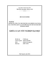 Đánh giá công tác bồi thường giải phóng mặt bằng dự án đường quốc lộ 12B trên địa bàn huyện Kim Bôi tỉnh Hòa Bình.