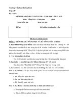 Đề kiểm tra cuối năm môn Tiếng Việt lớp 3 năm học 2014-2015 trường Tiểu học Hướng Linh, Quảng Trị