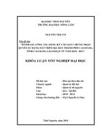 Đánh giá công tác đăng ký cấp giấy chứng nhận quyền sử dụng đất trên địa bàn thành phố Cao Bằng - Tỉnh Cao Bằng giai đoạn từ năm 2010 - 2013.