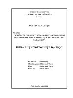 Nghiên cứu chế biến và sử dụng thức ăn thô xanh bổ sung cho chăn nuôi bò trong vụ Đông - Xuân 2013 - 2014 tại Bắc Kạn.