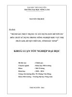 Đánh giá thực trạng và xây dựng bản đồ tồn dư hóa chất sử dụng trong nông nghiệp khu vực thị trấn Lim, huyện Tiên Du, tỉnh Bắc Ninh.