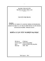 Đánh giá tác động của Chương trình 135 tới đời sống kinh tế xã hội của các hộ gia đình thuộc xã Yên Thành - huyện Quang Bình - tỉnh Hà Giang.